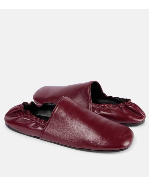 Khaite Purple Slip-Ons Banks Aus Leder