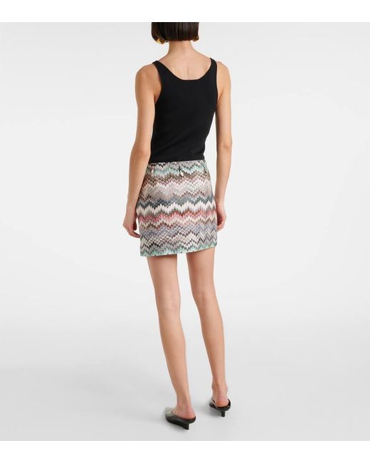 Missoni White Minirock Aus Haekelstrick