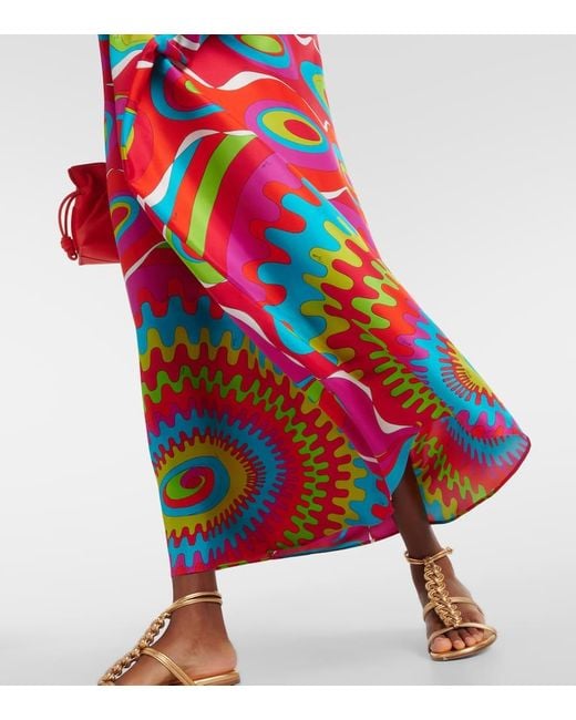 Emilio Pucci Red Bersaglio Silk Kaftan