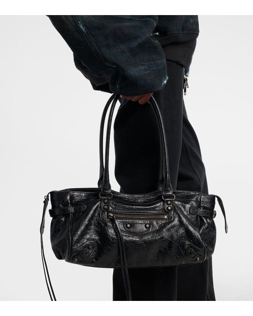 Balenciaga Black Schultertasche Le City East-West Medium