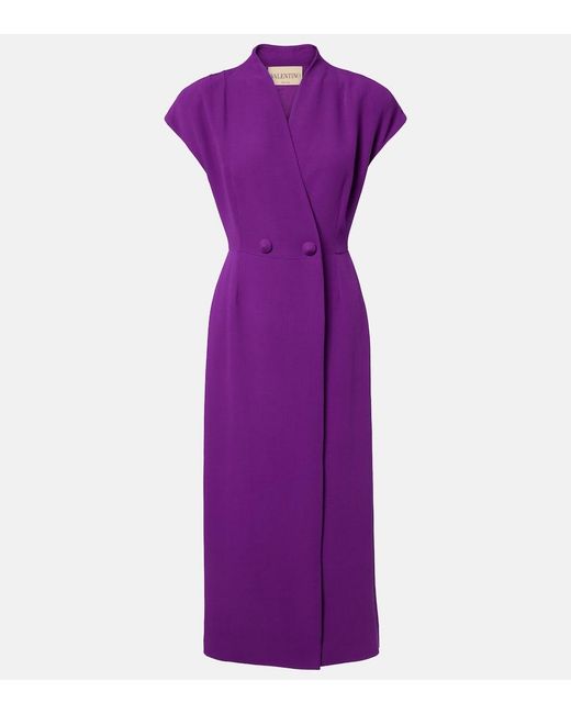 Valentino Purple Cady Couture Midi Dress