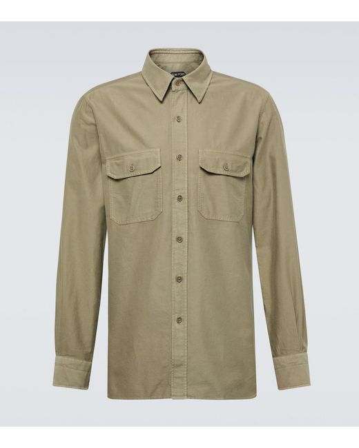Tom Ford Green Cotton Shirt for men