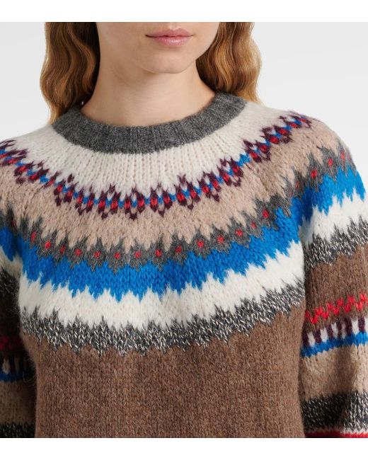 Jersey Kella Fair Isle De Mezcla De Alpaca Velvet de color Gray