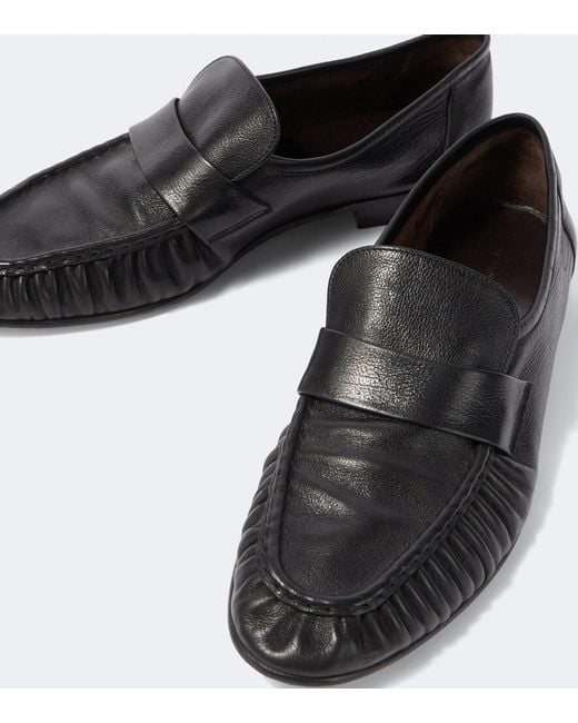 The Row Black Soft-Leather Loafers for men
