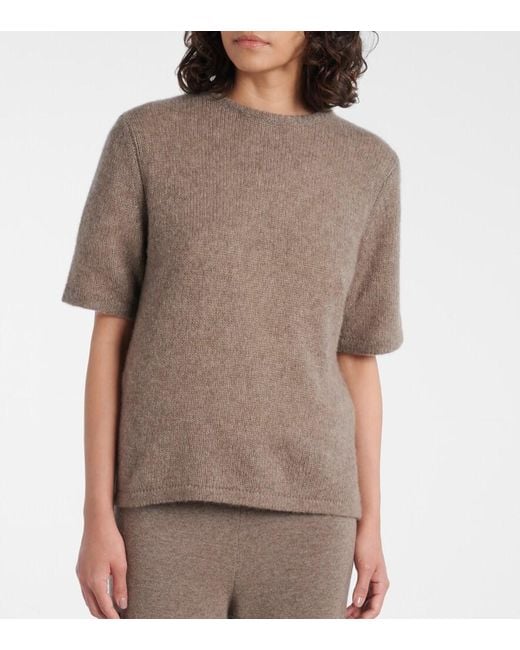 Lisa Yang Brown Cecelia Cashmere And Silk T-Shirt