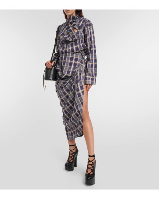 Robe asymétrique à col montant Vivienne Westwood en coloris Gray