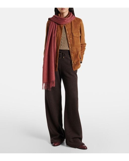 Loro Piana Red Grande Unita Cashmere Scarf