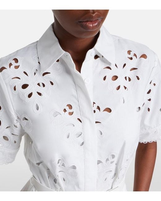 Rebecca Vallance White Artesan Broderie Anglaise Shirt Dress