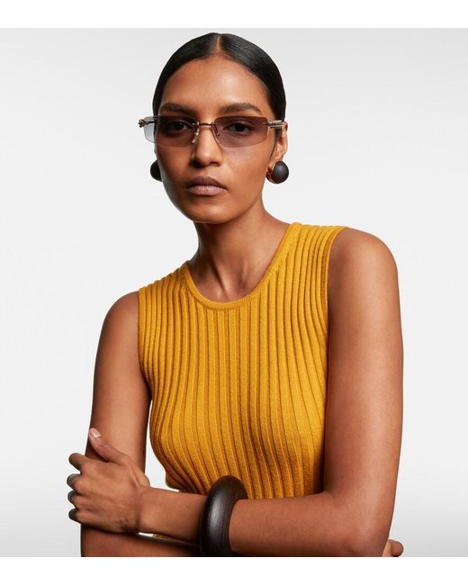 Cartier Metallic Clash De Cartier Rectangular Sunglasses