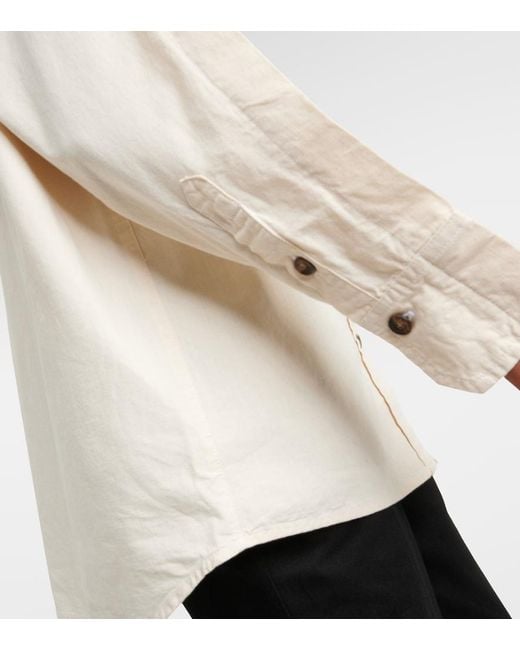 Victoria Beckham Natural Oversized Cotton Shirt
