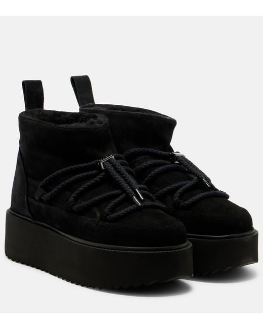 Bottines Apres-Ski Classic Low A Plateforme En Daim Inuikii en coloris Black