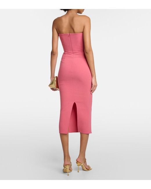 Alex Perry Pink Strapless Midi Dress