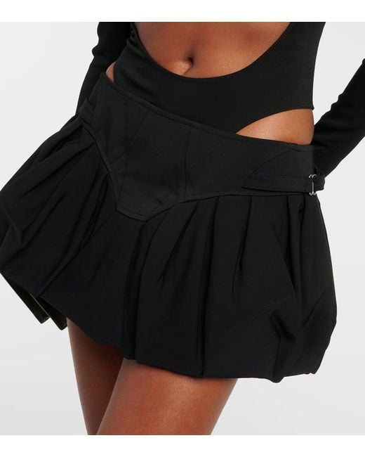 Mugler Black Crepe Miniskirt