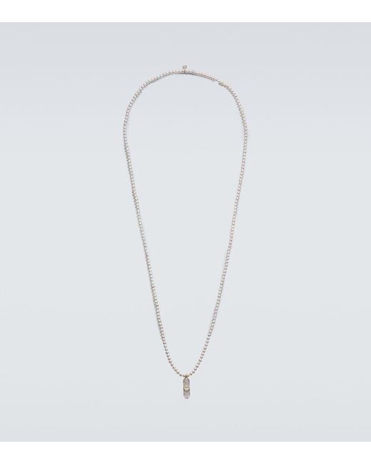 Sydney Evan White Happy Face Skateboard Charm Necklace With Pearls for men