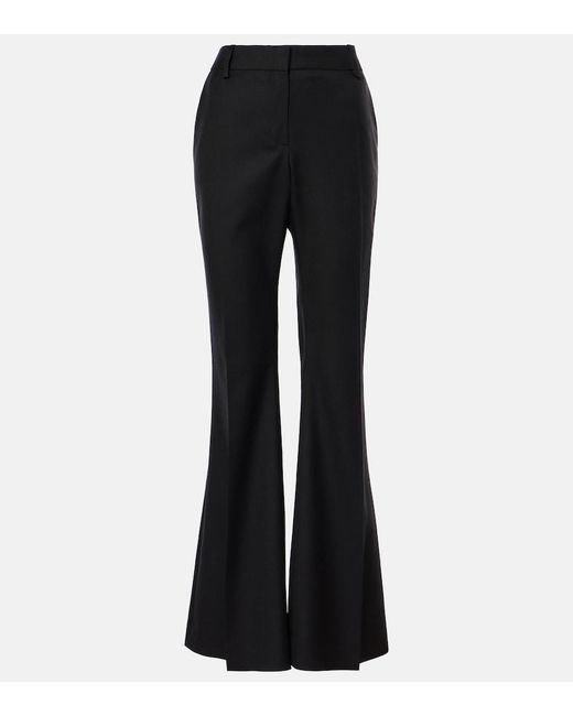 Nina Ricci Black Wool Gabardine Flared Pants