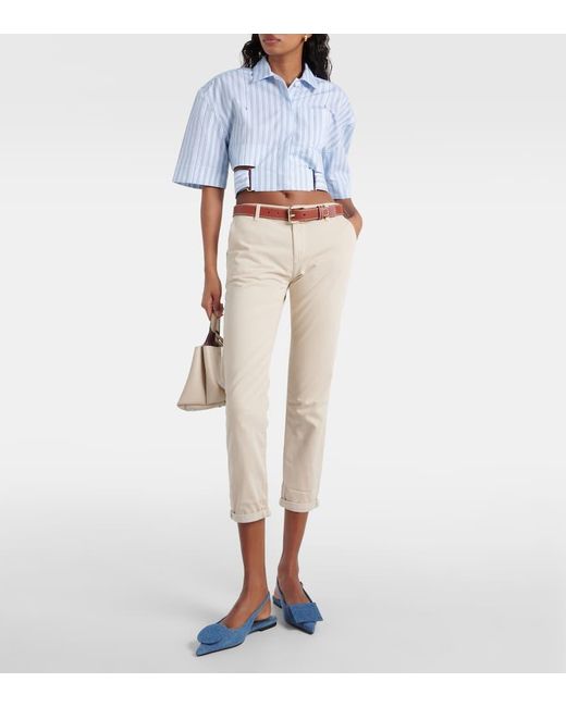 AG Jeans Natural Caden Mid-Rise Twill Tapered Pants