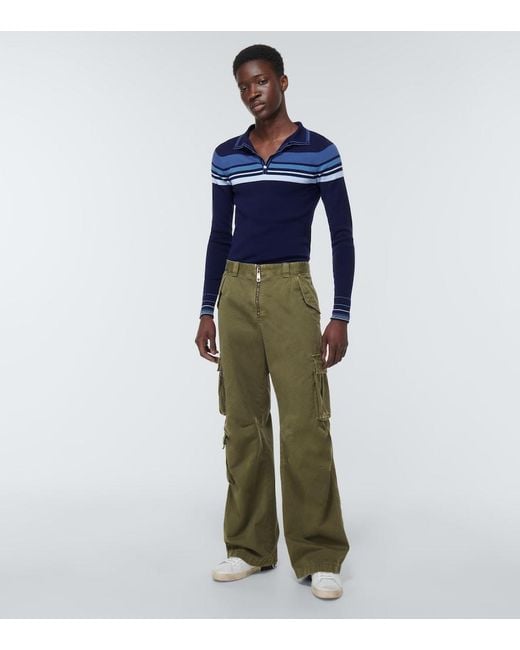 Dolce & Gabbana Green High-Rise Cotton Cargo Pants for men