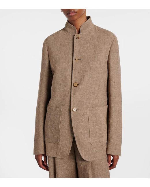 Loro Piana Brown Linen Jacket