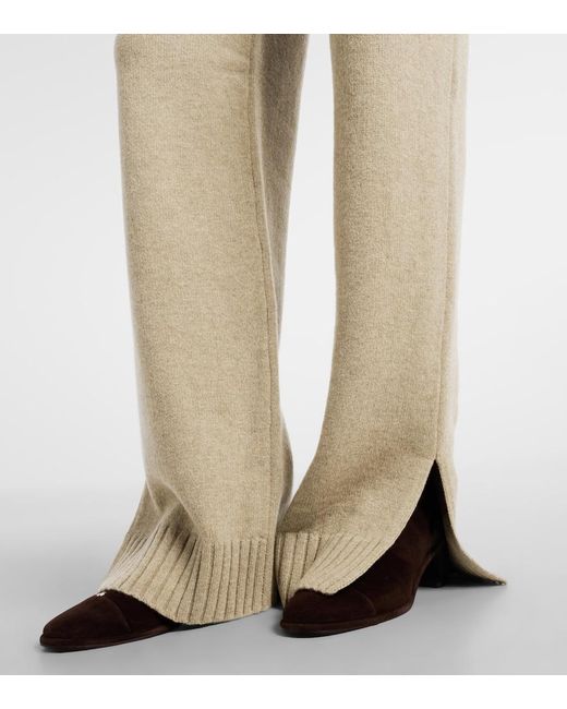 Tory Burch Natural Knitted Wool Sweatpants