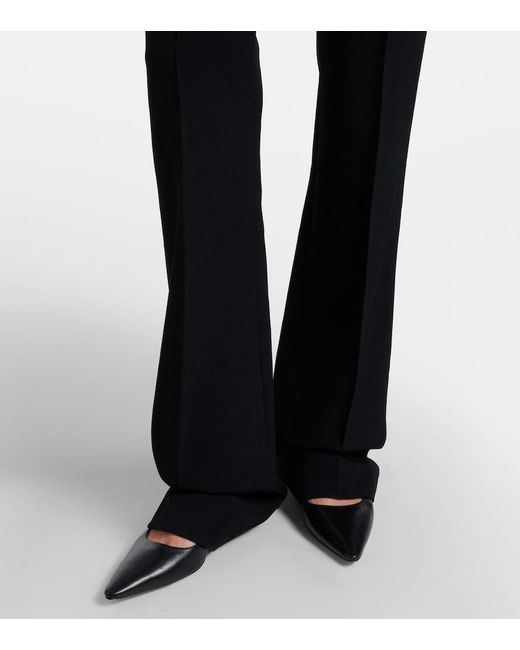The Row Black Fabien Wool Cady Flared Pants