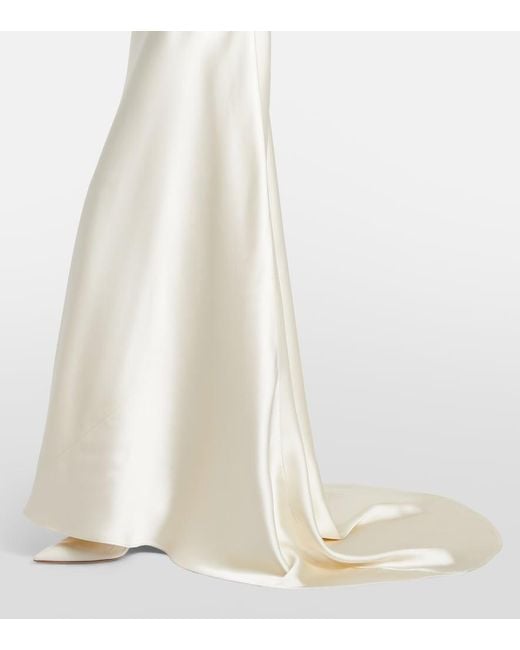 Rohe White Bridal Draped Satin Gown