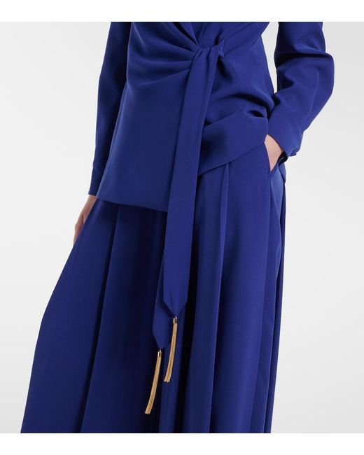 Max Mara Blue Elegante Skipper Cady Wrap Blazer