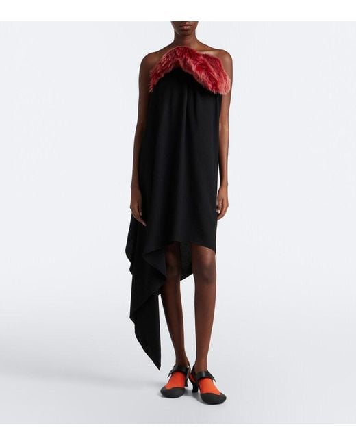 Loewe Red Dive Slingback Suede Pumps