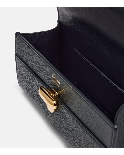 SAVETTE Blue Symmetry Leather Tote Bag