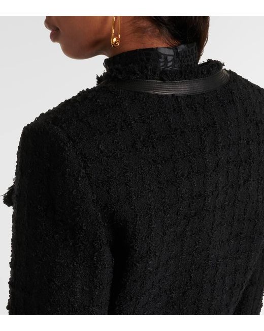 Chaqueta cropped de boucle Versace de color Black