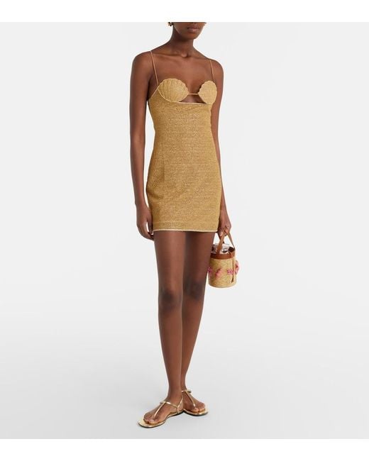 Oseree Brown Lumiere Minidress