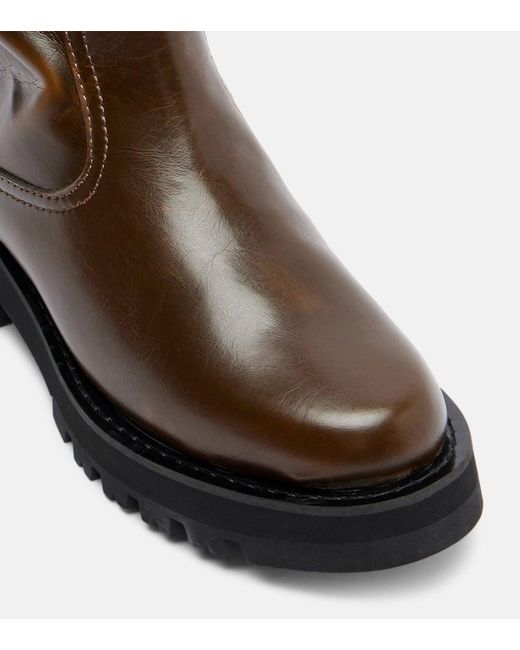 Ganni Brown Studs Knee-High Boots