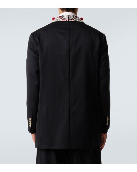 Blazer Cruzado Adornado Simone Rocha de hombre de color Black