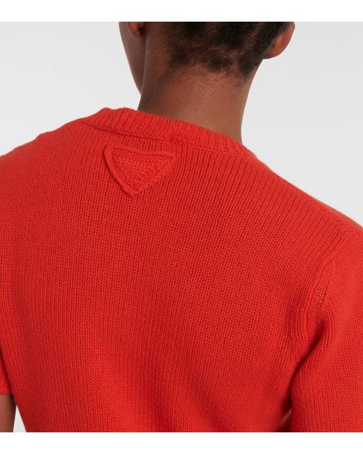 Top De Cachemir Prada de color Red