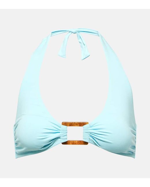 Melissa Odabash Blue Paris Ring-detail Bikini Top