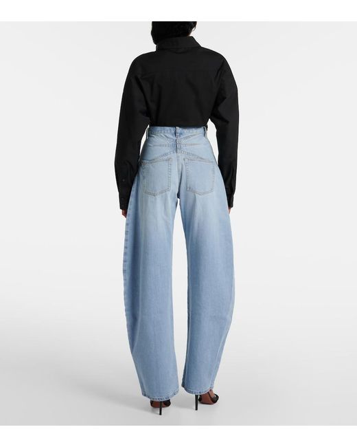 Alaïa Black Cropped Cotton Poplin Shirt