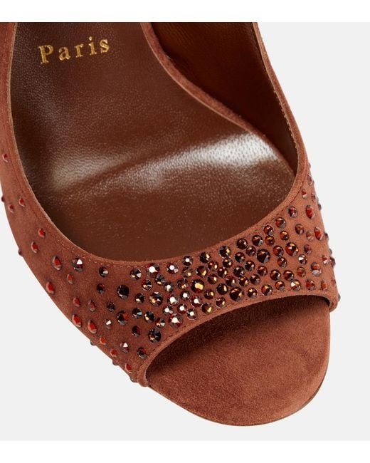 Christian Louboutin Brown Nudes Degrachick Suede Sandals