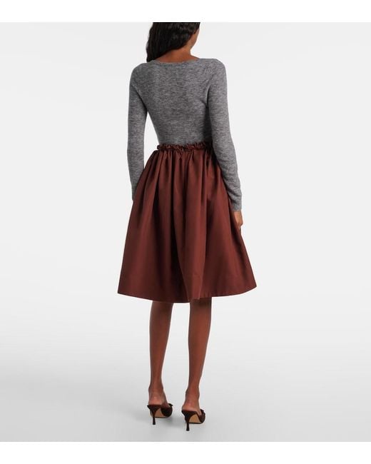 ShuShu/Tong Gray Logo Wool-Blend Bodysuit