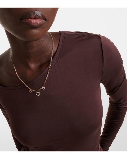 Sydney Evan White Three Hearts 14Kt Necklace With Diamonds