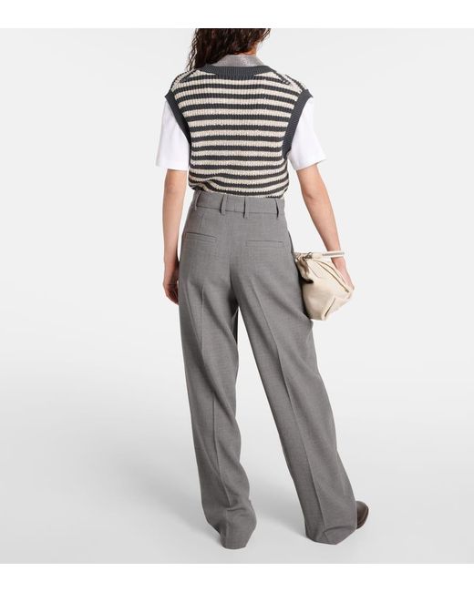 Pantalones anchos de lana Brunello Cucinelli de color Gray