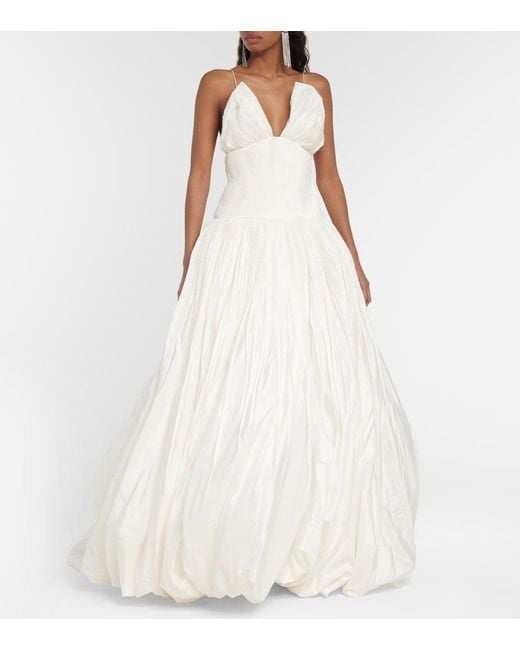 Danielle Frankel White Bridal Leith Silk Taffeta Gown