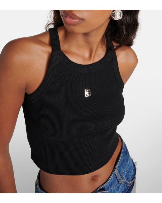 Givenchy Black Cotton Cropped Top,