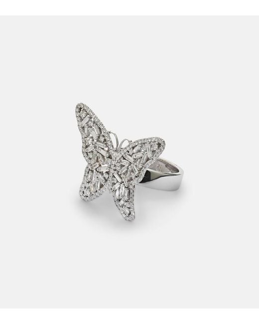 Suzanne Kalan Metallic Bold Butterfly Medium 18Kt Ring With Diamonds