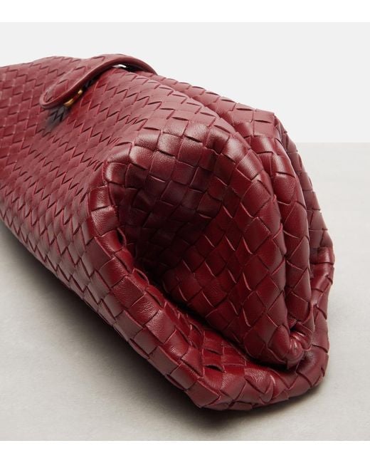 Bottega Veneta Red Lauren 1979 Intrecciato Leather Clutch