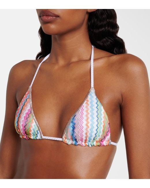 Missoni White Zigzag Lame Bikini