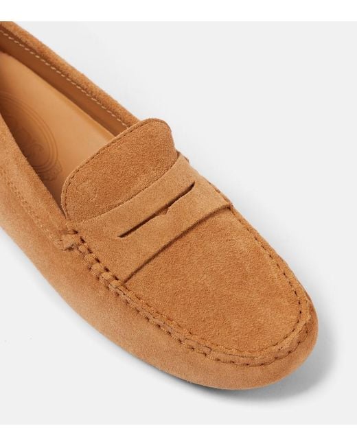 Tod's Brown Mokassins Gommino Aus Veloursleder
