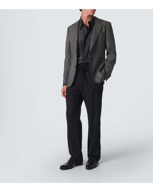 Dolce & Gabbana Gray Wool-Blend Suit Jacket for men