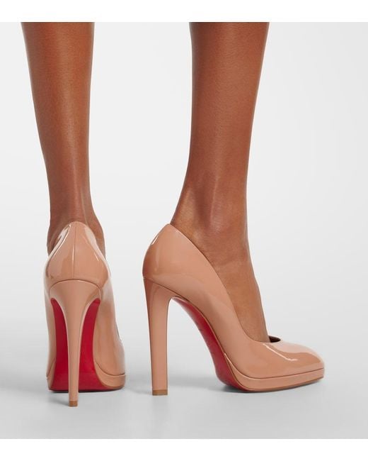 Christian Louboutin Brown Fannylove Patent Leather Pumps