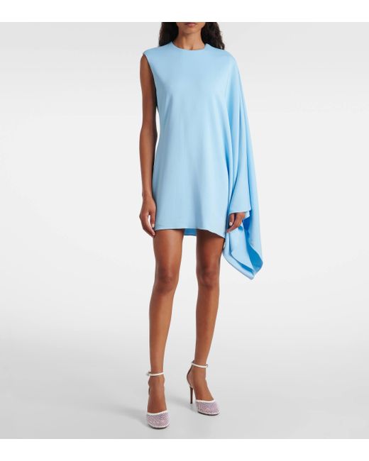 Alaïa Blue Asymmetric Draped Minidress