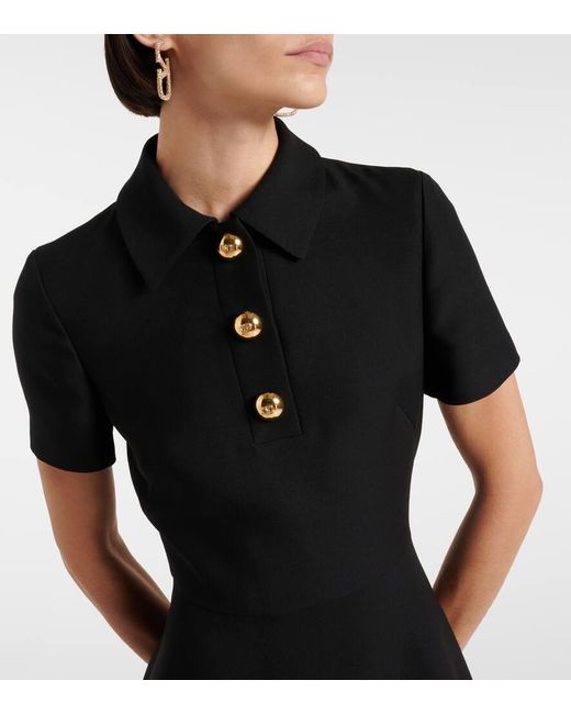 Valentino Black Midikleid Aus Crepe Couture