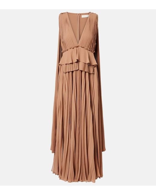 Abito Lungo Memento Con Volant di Zimmermann in Brown